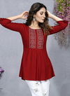 Red Colour New Designer Ethnic Wear Heavy Rayon Latest Top Collection Alesong 32